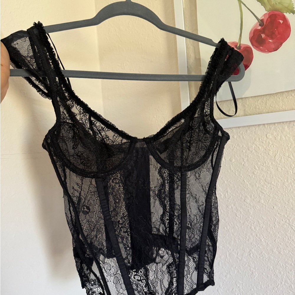 Lioness Black Lace Bra Top